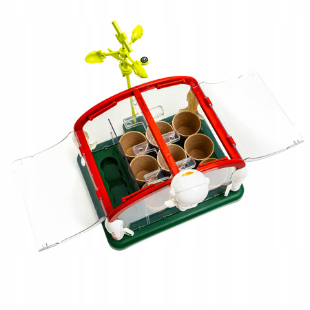 MAŁY OGRODNIK BIOLOG SZKLARNIA DLA DZIECI UPRAWA ROŚLIN MINI OGRÓDEK GRABKI