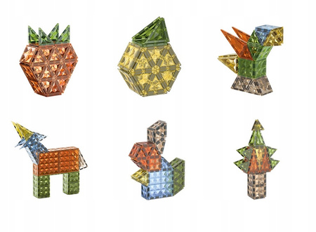 ŚWIECĄCE KLOCKI KONSTRUKCYJNE MAGNETYCZNE DINOZAURY DOLINA DINOZAURÓW 124EL