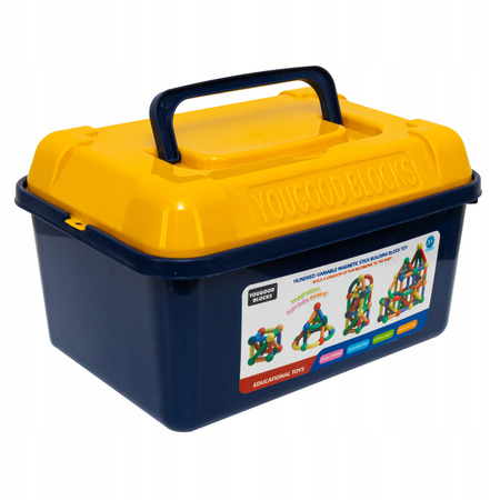 KLOCKI MAGNETYCZNE RURKI ZESTAW KONSTRUKCYJNY DLA DZIECI W KUFERKU 72 EL