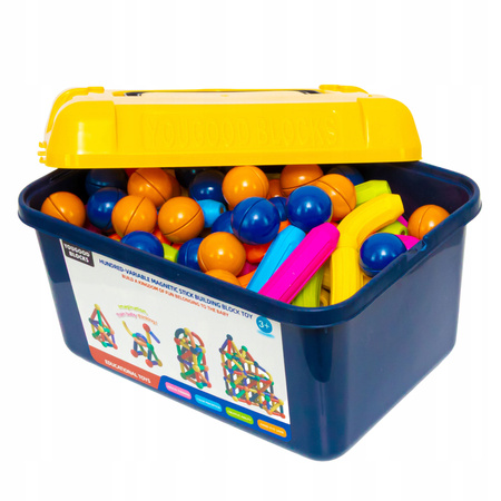 RURKI KLOCKI MAGNETYCZNE EDUKACYJNE DLA DZIECI ZESTAW KONSTRUKCYJNY 138 EL