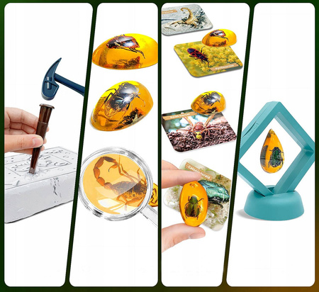 KOPALNIA BURSZTYNÓW Z OWADAMI MAŁY ARCHEOLOG WYKOPALISKA ZABAWKA EDUKACYJNA