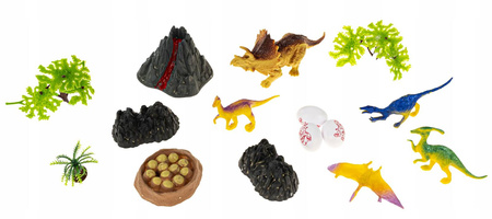PLECAK Z DINOZAURAMI ZESTAW ODKRYWCY DLA DZIECI FIGURKI DINOZAURÓW WULKAN