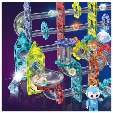 ŚWIECĄCY TOR MAGNETYCZNY DLA DZIECI KLOCKI EDUKACYJNE ZESTAW LED 176 EL