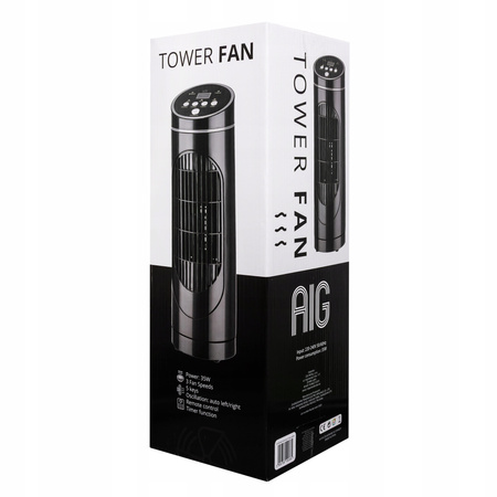 WENTYLATOR KOLUMNOWY BIURKOWY WYŚWIETLACZ WIATRAK 3 TRYBY PRACY TIMER PILOT