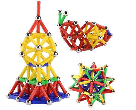 KLOCKI MAGNETYCZNE UKŁADANKA KONSTRUKCYJNE 250 SZT
