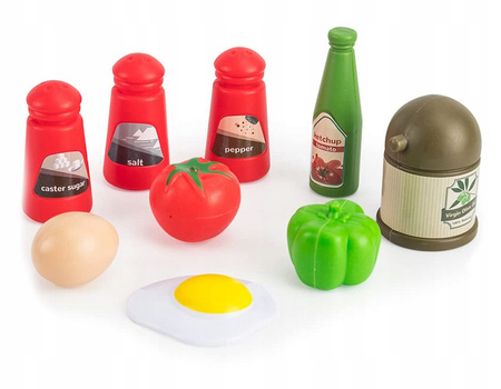 NACZYNIA GARNKI DLA DZIECI WARZYWA PATELNIA CZAJNIK ŁYŻKI DUŻY ZESTAW 32 EL