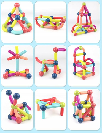 KLOCKI MAGNETYCZNE EDUKACYJNE MAGNETIC STICKS XXL