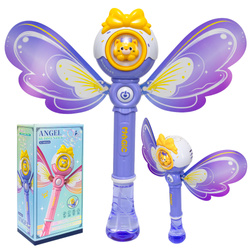 RÓŻDŻKA NA BAŃKI MYDLANE DLA DZIECI GENERATOR BANIEK MOTYL ANIOŁEK LED