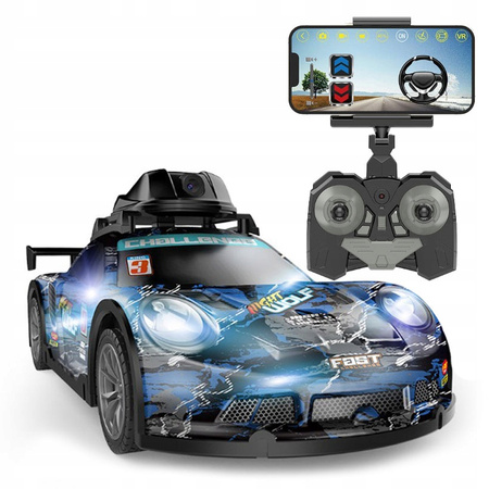 AUTO Z KAMERĄ WIFI PODGLĄD NA ŻYWO SAMOCHÓD OŚWIETLENIE LED DRIFT + PILOT