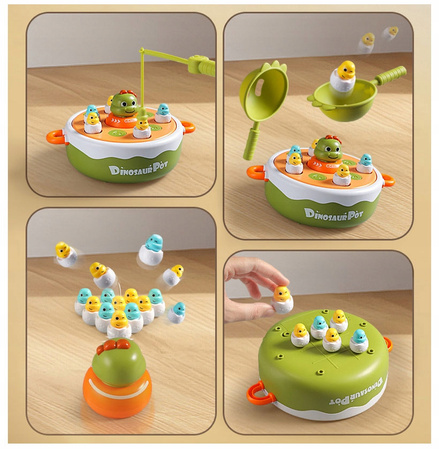 GRA ZRĘCZNOŚCIOWA ŁOWIENIE ŁAPANIE DINOZAURÓW DINOZAURY DLA DZIECI 5W1