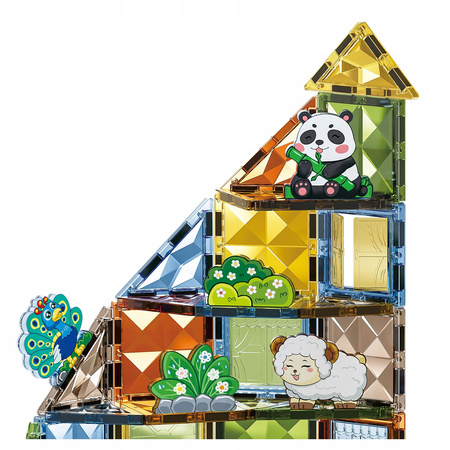 KLOCKI MAGNETYCZNE KONSTRUKCYJNE ZWIERZĄTKA ZESTAW ANIMAL PARADISE 82 EL