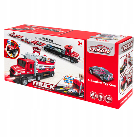 CIĘŻARÓWKA WYRZUTNIA AUTEK DLA DZIECI TRANSPORTER 3W1 140CM DŹWIĘK RESORAKI