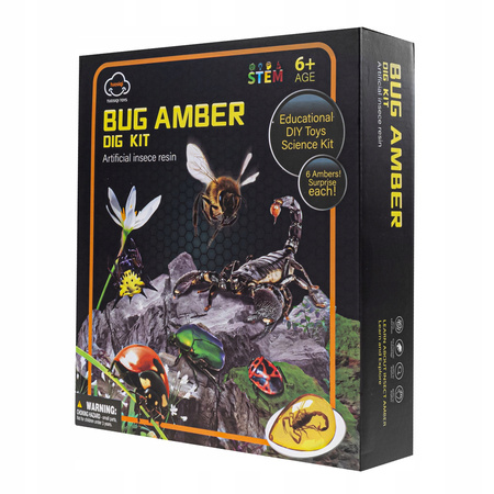 KOPALNIA BURSZTYNÓW Z OWADAMI MAŁY ARCHEOLOG WYKOPALISKA ZABAWKA EDUKACYJNA