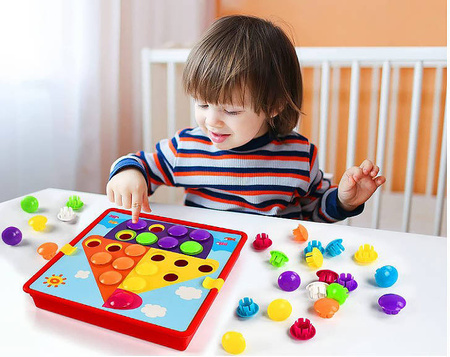 UKŁADANKA EDUKACYJNA GUZIKOWA MOZAIKA 58 EL.