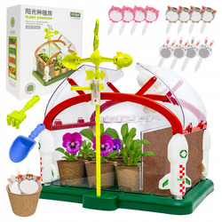 MAŁY OGRODNIK BIOLOG SZKLARNIA DLA DZIECI UPRAWA ROŚLIN MINI OGRÓDEK GRABKI