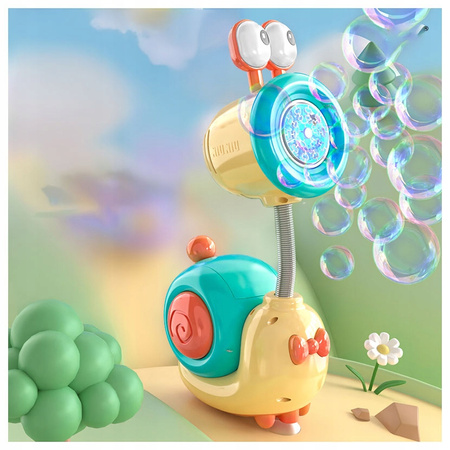 ŚLIMAK MASZYNKA DO BANIEK MYDLANYCH DLA DZIECI LED NA AKUMULATOR + PŁYN