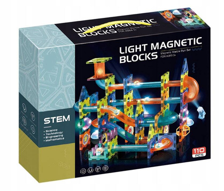 KLOCKI MAGNETYCZNE KONSTRUKCYJNE ŚWIECĄCY TOR 110e