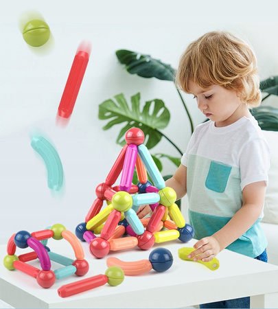RURKI KLOCKI MAGNETYCZNE EDUKACYJNE DLA DZIECI ZESTAW KONSTRUKCYJNY 138 EL