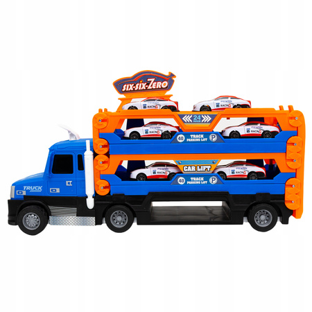 CIĘŻARÓWKA WYRZUTNIA AUTEK DLA DZIECI TRANSPORTER 3W1 140CM DŹWIĘK RESORAKI