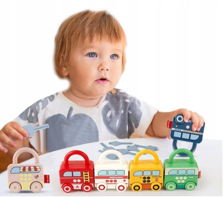 MONTESSORI GRA EDUKACYJNA SENSORYCZNA KŁÓDKI Z KLUCZYKAMI DLA DZIECI 6 szt.