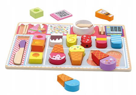 ZESTAW DREWNIANY LODZIARNIA LODY MONTESSORI