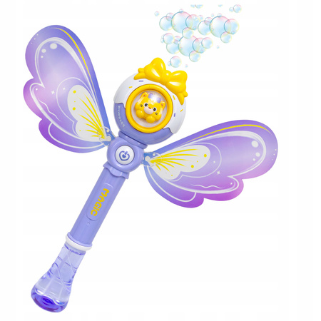 RÓŻDŻKA NA BAŃKI DLA DZIECI GENERATOR BANIEK MOTYL ANIOŁEK KOTEK LED + PŁYN