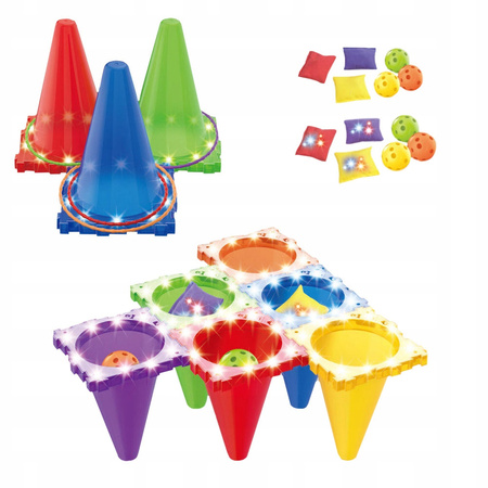 RINGO GRA ZRĘCZNOŚCIOWA DLA DZIECI RZUCANIE DO CELU PIŁECZKI WORECZKI LED