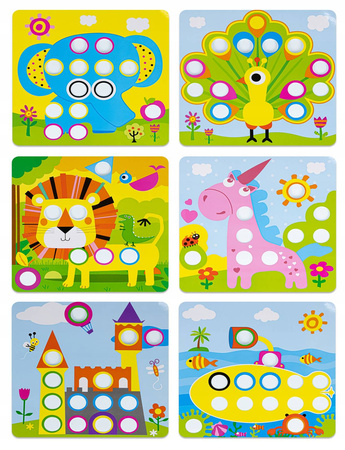 UKŁADANKA EDUKACYJNA GUZIKOWA MOZAIKA 58 EL.