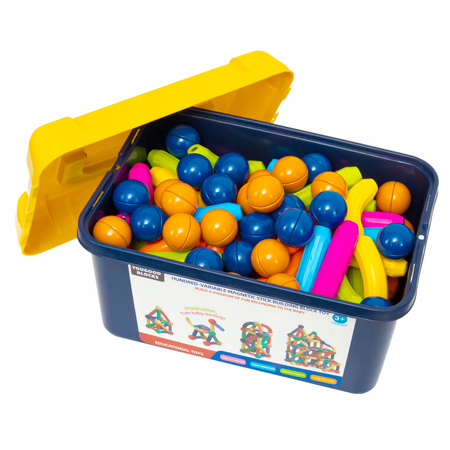 RURKI KLOCKI MAGNETYCZNE EDUKACYJNE DLA DZIECI ZESTAW KONSTRUKCYJNY 138 EL