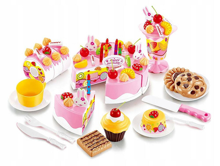 TORT URODZINOWY DO KROJENIA ZESTAW DLA DZIECI ŚWIECZKI + AKCESORIA 75 EL