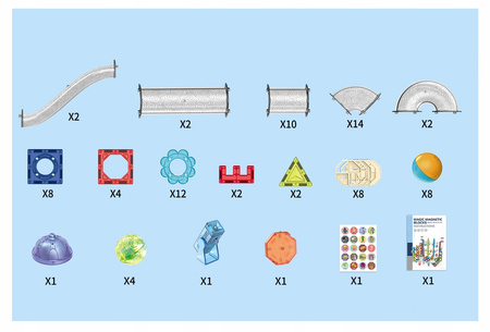KLOCKI MAGNETYCZNE DLA DZIECI ŚWIECĄCY TOR KULKOWY KONSTRUKCYJNY ZESTAW LED