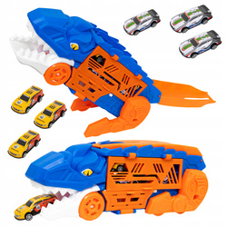CIĘŻARÓWKA DINOZAUR WYRZUTNIA AUTEK TRANSPORTER ZJEŻDŻALNIA + 6 x RESORAKI