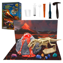 WULKAN WYKOPALISKO 2W1 EKSPERYMENT WYBUCH WULKANU DINOZAUR DO ZŁOŻENIA
