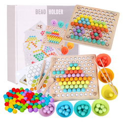 UKŁADANKA DREWNIANE KLOCKI KULKI NAUKA MONTESSORI