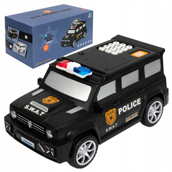 SKARBONKA SEJF DLA DZIECI POLICJA SWAT AUTO SAMOCHÓD NA HASŁO PIN DŹWIĘK