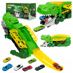 CIĘŻARÓWKA DINOZAUR POŻERACZ AUTEK TRANSPORTER 2W1 DINO TRUCK + RESORAKI