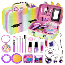 KUFEREK KOSMETYKÓW DLA DZIECI ZESTAW NASZYJNIK PIERŚCIONEK CIENIE BROKAT