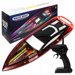 ŁÓDŹ MOTORÓWKA WYŚCIGÓWKA ZDALNIE STEROWANA DUŻA PRĘDKOŚĆ 15km/h LED PILOT