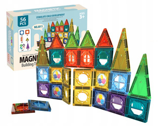 EDUKACYJNE KLOCKI MAGNETYCZNE ZESTAW 56 EL PANELE