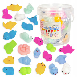 GNIOTKI ANTYSTRESOWA ZABAWKA DLA DZIECI SENSORYCZNE ZWIERZĄTKA ZESTAW 24szt