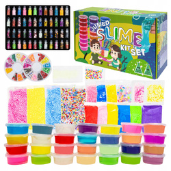 SLIME ZESTAW DO ROBIENIA GLUTÓW DLA DZIECI MASA SENSORYCZNA OGROMNY ZESTAW