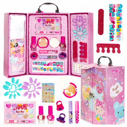 KUFEREK KOSMETYKÓW DLA DZIECI CIENIE BŁYSZCZYKI TIPSY RÓŻ SALON URODY