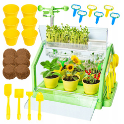 SZKLARNIA DLA DZIECI MINI OGRÓD PLANTACJA ROŚLIN ZIEMIA KWIATY ZESTAW DIY