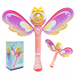 RÓŻDŻKA NA BAŃKI DLA DZIECI GENERATOR BANIEK MOTYL ANIOŁEK KOTEK LED + PŁYN